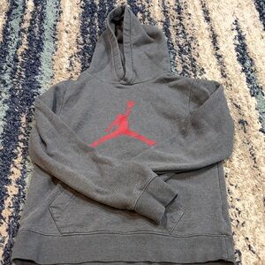Jordan Charcoal Hoodie with Crimson Logo